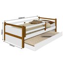 Ver imagem 4 de Cama Solteiro com Auxiliar e 2 Colchões Bianca com Grade de Proteção Branco/mel