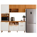 Ver imagem 2 de Cozinha Compacta Ema Freijó Uv/off Acetinado/ripado Frisado Z44 - Mpozenato