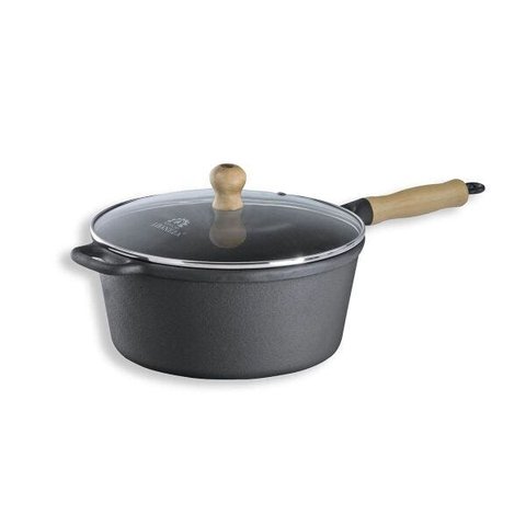 Caçarola Cabo De Madeira Tampa De Vidro 3,88 Litro 24cm