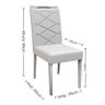 Mesa de Jantar Jasmin 160x90 com 6 Cadeiras Caroline Ipê/Off White/Linho Marrom Claro - PR Móveis - 4