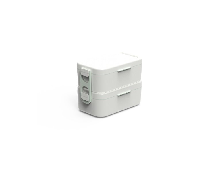 Marmita Prática Bento Box Dupla 1,2l Microondas com Talheres:branco - 2