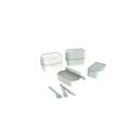 Ver imagem 1 de Marmita Prática Bento Box Dupla 1,2l Microondas com Talheres:branco