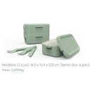 Ver imagem 5 de Marmita Prática Bento Box Dupla 1,2l Microondas com Talheres:branco