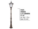 Ver imagem 2 de Poste Colonial Francês Jardim de Alumínio 01 Luminária 1,70m