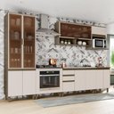 Ver imagem 2 de Cozinha Completa 7 Peças Connect Duna-Cristal com Cristaleira e Aéreo Micro-Ondas - Móveis Henn