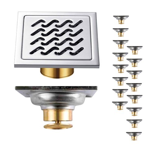 Ralo Kit 16 Uni 10x10 Aço Inox Anti Odor Banheiro Anti Inseto Lavabo Higienico Seguro Resistente Ant