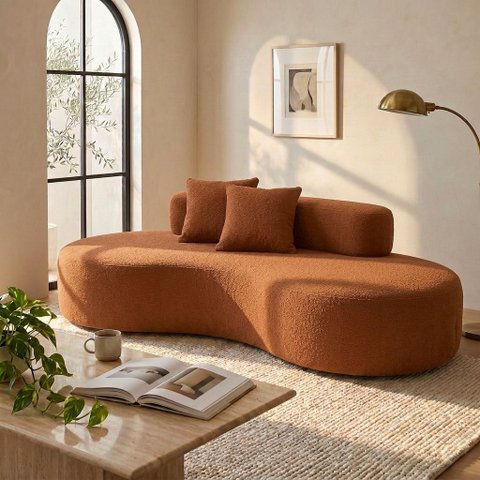 Sofá 3 Lugares na Caixa 180 cm Orgânico Arco Bouclê B05 - D'Rossi