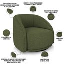 Ver imagem 4 de Poltrona Decorativa Giratória Angelina M03 Linho Verde - Lyam Decor