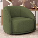 Ver imagem 2 de Poltrona Decorativa Giratória Angelina M03 Linho Verde - Lyam Decor
