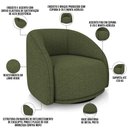 Ver imagem 4 de Poltrona Decorativa Giratória Angelina M03 Linho Verde - Lyam Decor