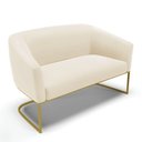 Ver imagem 1 de Sofá Namoradeira 2 Lugares Base Industrial Dourado Stella Veludo D03 - D'Rossi Cor Bege
