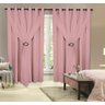 Cortina Voil com Forro Blackout PVC Rosa 3,00M x 2,80M 100% Corta Luz com para Varão Simples - 1