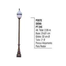 Poste Colonial para Jardim de Alumínio 2,95m - 2
