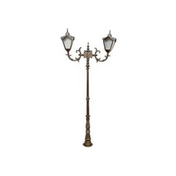 Poste Colonial Veneza Jardim de Alumínio 02 Luminária 2,42m - 1