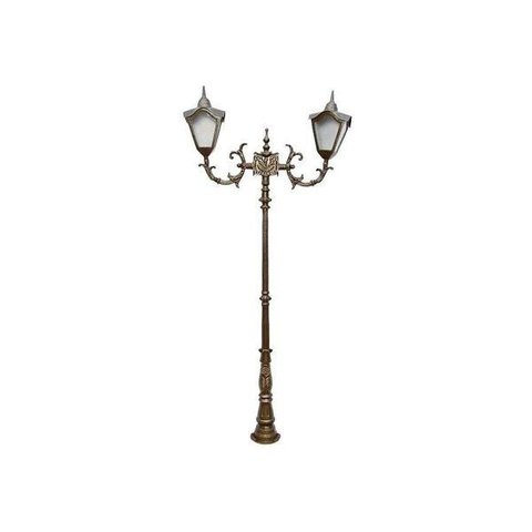Poste Colonial Veneza Jardim de Alumínio 02 Luminária 2,42m