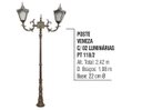 Ver imagem 2 de Poste Colonial Veneza Jardim de Alumínio 02 Luminária 2,42m