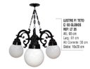 Ver imagem 2 de Lustre Colonial para Teto com Corrente em Alumínio 03 Globos