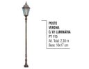 Ver imagem 2 de Poste Colonial Verona Jardim de Alumínio 01 Luminária 2,38m