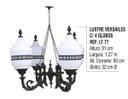 Ver imagem 2 de Lustre Colonial Versailes com Corrente em Alumínio 04 Globos