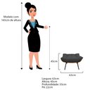 Ver imagem 5 de Kit 02 Poltronas e 02 Puffs Costela Base Fixa Linho - Doce Sonho Móveis - Chumbo