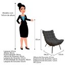 Ver imagem 4 de Kit 02 Poltronas e 02 Puffs Costela Base Fixa Linho - Doce Sonho Móveis - Chumbo