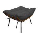 Ver imagem 3 de Kit 02 Poltronas e 02 Puffs Costela Base Fixa Linho - Doce Sonho Móveis - Chumbo