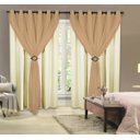 Ver imagem 1 de Cortina Corta Luz 100% Blackout com Voil para Sala ou Quarto 3,00M x 2,50M Avelã para Varão