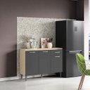 Ver imagem 4 de Balcão de Cozinha 3 Portas 1 Gaveta 120 Cm com Tampo Atacama Grafite Atenas Aramóveis