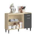 Ver imagem 3 de Balcão de Cozinha 3 Portas 1 Gaveta 120 Cm com Tampo Atacama Grafite Atenas Aramóveis