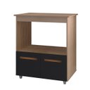 Ver imagem 3 de Balcão Multiuso Angela 75cm 2 Portas com Espaço para Microondas ou Forno Cor:savana / Preto