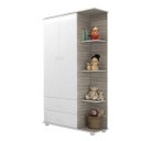 Ver imagem 2 de Guarda-Roupa Infantil com Cantoneira 2 Portas 2 Gavetas Bege/Branco