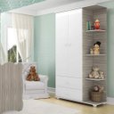 Ver imagem 1 de Guarda-Roupa Infantil com Cantoneira 2 Portas 2 Gavetas Bege/Branco