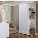 Ver imagem 1 de Guarda-Roupa Infantil com Cantoneira 2 Portas 2 Gavetas Branco
