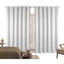 Ver imagem 2 de Cortina Voil xadrez Luxo com Forro Blackout PVC Branco 4,00M x 2,80M 100% Corta Luz com Ilhós Cromad