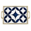 Ver imagem 1 de Bandeja Decorativa Branco com Detalhes Azul 30x45