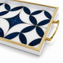 Ver imagem 5 de Bandeja Decorativa Branco com Detalhes Azul 30x45