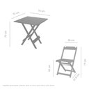 Ver imagem 3 de Conjunto Dobrável 70 x 70 com 4 Cadeiras Madeira Maciça Mista - Natural