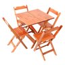 Conjunto Dobrável 70 x 70 com 4 Cadeiras Madeira Maciça Mista - Natural - 1