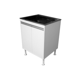 Balcão Lavação 100% Mdf Branco Bp com Tanque Inox 46 Litros - 2
