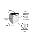 Ver imagem 3 de Balcão Lavação 100% Mdf Branco Bp com Tanque Inox 46 Litros