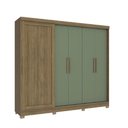 Ver imagem 1 de Guarda Roupa Casal 245cm 5 Portas 4 Gavetas com Pés Cb03n564 Kappesberg - Nogueira/verde Oliva