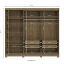 Ver imagem 4 de Guarda Roupa Casal 245cm 5 Portas 4 Gavetas com Pés Cb03n564 Kappesberg - Nogueira/verde Oliva