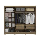 Ver imagem 2 de Guarda Roupa Casal 245cm 5 Portas 4 Gavetas com Pés Cb03n564 Kappesberg - Nogueira/verde Oliva