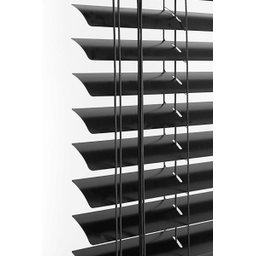 Persiana Horizontal - 1,40m larg x 1,40m alt - Alumínio 25mm - Cor: Preto - Comando Esquerdo - 1