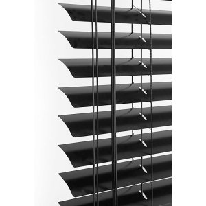 Persiana Horizontal - 1,40m larg x 1,40m alt - Alumínio 25mm - Cor: Preto - Comando Esquerdo