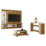 Sala Completa Bancada Suspensa, Aparador e Mesa de Centro Wild Supreme Naturale/Off White -PR Móveis - 1