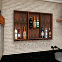 Ver imagem 1 de Barzinho Para Sala Aparador De Parede Adega Vinhos Bebidas Madeira MDF 100x70cm Imbuia