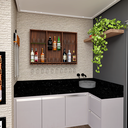 Ver imagem 4 de Barzinho Para Sala Aparador De Parede Adega Vinhos Bebidas Madeira MDF 100x70cm Imbuia