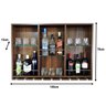 Barzinho Para Sala Aparador De Parede Adega Vinhos Bebidas Madeira MDF 100x70cm Imbuia - 5