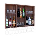 Ver imagem 2 de Barzinho Para Sala Aparador De Parede Adega Vinhos Bebidas Madeira MDF 100x70cm Imbuia